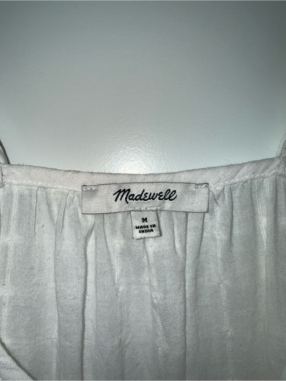 Madewell White Textured Swiss Dot Spaghetti Strap Midi Dress Coverup - Picture 7 of 8